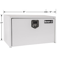 1703203 - 14x16x30 Inch White Steel Underbody Truck Box with Paddle Latch