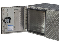 1705210 - 18x18x48 Inch Diamond Tread Aluminum Underbody Truck Box - Double Barn Door, 3-Point Compression Latch