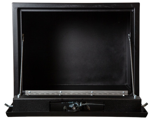 1734500 - 24x24x24 Inch Textured Matte Black Steel Underbody Truck Box with 3-Point Latch