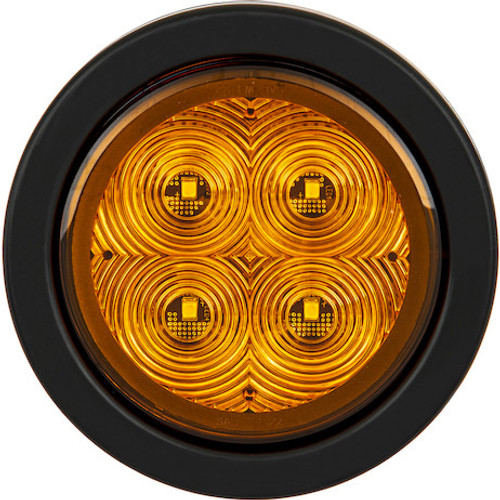 SL42AO - 4 Inch Round Recessed Strobe With Amber LEDs And Amber Lens