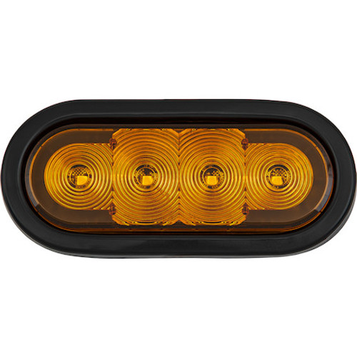 SL62AO - 6 Inch LED Oval Strobe Light With Amber LEDs And Amber Lens