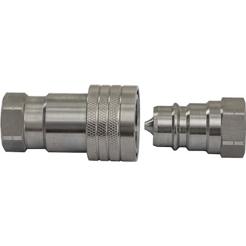 B40004SS - Hydraulic Coupler Set, Stainless Steel, 1/2in NPTF,1 /2in Body, 20 GPM