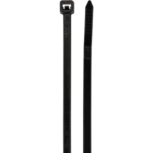 BTN011WR - 0.180 x 11 Inch Black Weather Resistant Zip Ties 50 Pound, 500 Pieces
