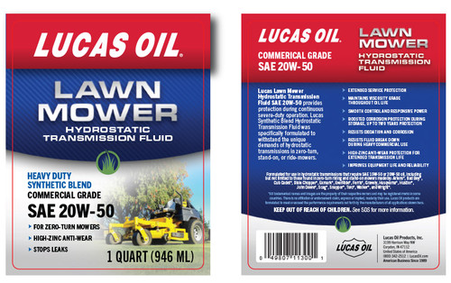 Lucas Oil 11300  Synthetic Blend SAE 20w-50 Zero-Turn Hydrostatic Transmission Fluid, 1 Quart