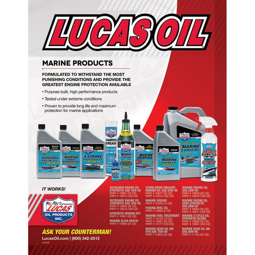 Lucas Oil 10860 Synthetic Blend TC-W3 2-Cycle Marine Oil, 1 Quart