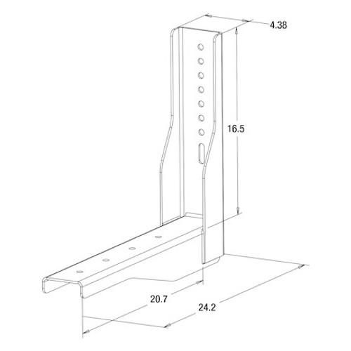 1701018 - Pro Series Gloss Black Structural Steel Mounting Brackets, For Use With 18x18 Underbody Truck Boxes