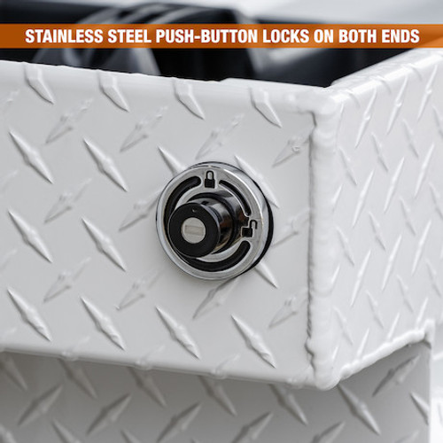 1749435 - 18x20x71 Inch Gloss White Diamond Tread Aluminum Crossover Truck Tool Box