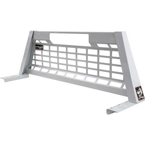851305 - 20.20-inch Tall Gloss White Heavy-Duty Steel GuardDogg Pickup Truck Headache Rack Bundle with Mounting Brackets