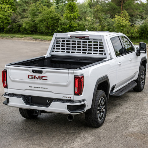 851405 - 23.00-inch Tall Gloss White Heavy-Duty Steel GuardDogg Pickup Truck Headache Rack Bundle with Mounting Brackets