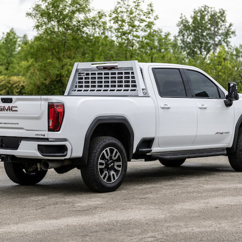 851505 - 23.50-inch Tall Gloss White Heavy-Duty Steel GuardDogg Pickup Truck Headache Rack Bundle with Mounting Brackets