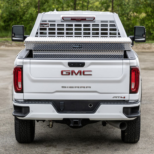 851605 - 25.00-inch Tall Gloss White Heavy-Duty Steel GuardDogg Pickup Truck Headache Rack Bundle with Mounting Brackets