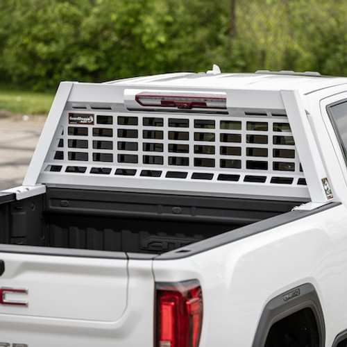 851605 - 25.00-inch Tall Gloss White Heavy-Duty Steel GuardDogg Pickup Truck Headache Rack Bundle with Mounting Brackets