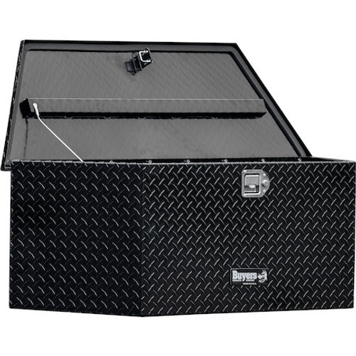 1721383 - 35 Inch Wide Gloss Black Diamond Tread Aluminum Trailer Tongue Truck Box