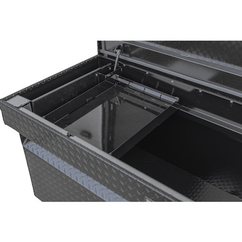 1729445 - 18x27x71 Inch Gloss Black Diamond Tread Aluminum Crossover Truck Box