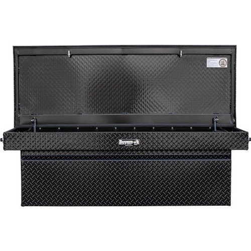 1729450 - 23x27x71 Inch Gloss Black Diamond Tread Aluminum Crossover Truck Box