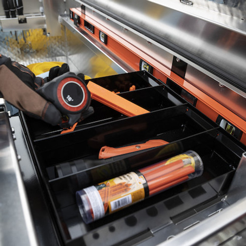 1729450 - 23x27x71 Inch Gloss Black Diamond Tread Aluminum Crossover Truck Box