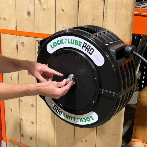 LockNLube® PRO Retractable Grease Hose Reel - 50' x 1/4"