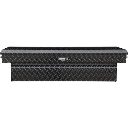 1729440F - 23x20x71 Inch Gloss Black Diamond Tread Aluminum Crossover Truck Box, Keyed Alike For Fleets