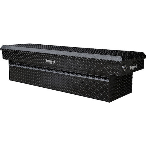 1729440F - 23x20x71 Inch Gloss Black Diamond Tread Aluminum Crossover Truck Box, Keyed Alike For Fleets