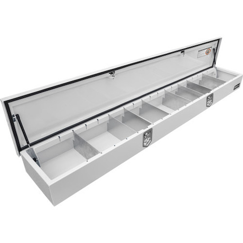 1702826 - 20x108 Heavy-Duty Gloss White Steel Top Mount Service Body Truck Tool Box