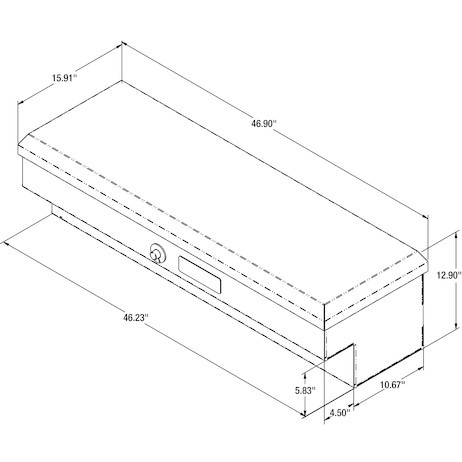 1713015 - 13x16x47 Inch Diamond Tread Aluminum Lo-Sider Truck Box