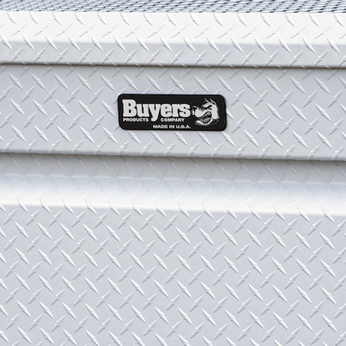 1749435F - 18x20x71 Inch Gloss White Diamond Tread Aluminum Crossover Truck Tool Box, Keyed Alike For Fleets