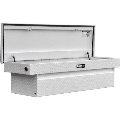 1749435F - 18x20x71 Inch Gloss White Diamond Tread Aluminum Crossover Truck Tool Box, Keyed Alike For Fleets