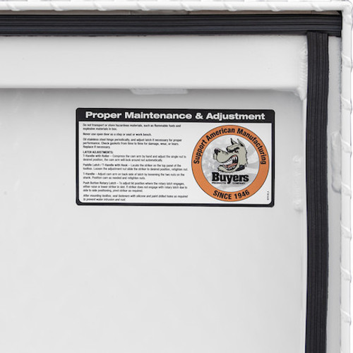 1749435F - 18x20x71 Inch Gloss White Diamond Tread Aluminum Crossover Truck Tool Box, Keyed Alike For Fleets