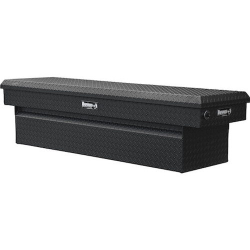1739440F - 23x20x71 Inch Textured Matte Black Diamond Tread Aluminum Crossover Truck Tool Box, Keyed Alike For Fleets