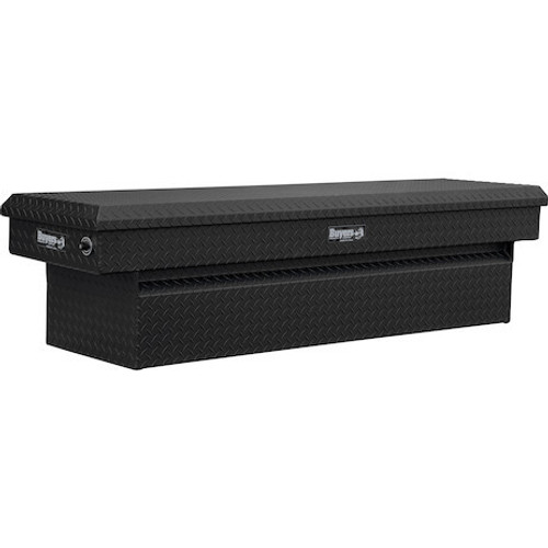 1739440F - 23x20x71 Inch Textured Matte Black Diamond Tread Aluminum Crossover Truck Tool Box, Keyed Alike For Fleets
