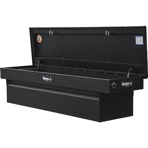 1739440F - 23x20x71 Inch Textured Matte Black Diamond Tread Aluminum Crossover Truck Tool Box, Keyed Alike For Fleets
