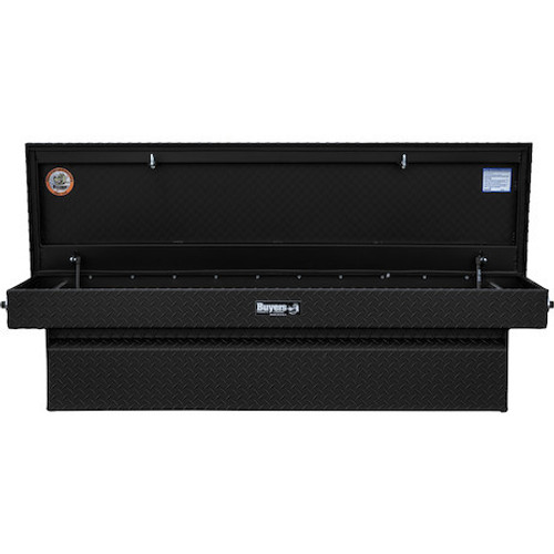 1739440F - 23x20x71 Inch Textured Matte Black Diamond Tread Aluminum Crossover Truck Tool Box, Keyed Alike For Fleets