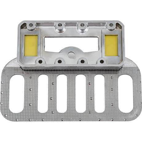 5231500 - Bolt-On Aluminum Folding Step w/ Recessed LED Light - Chrome-Plated