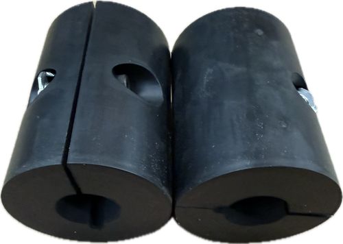 Rubber Steel Center Flange, Black (Sold in Pairs)