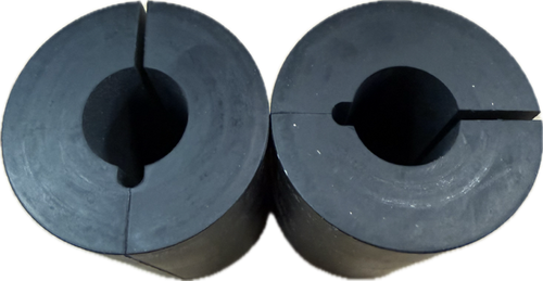Rubber Steel Center Flange, Black (Sold in Pairs)