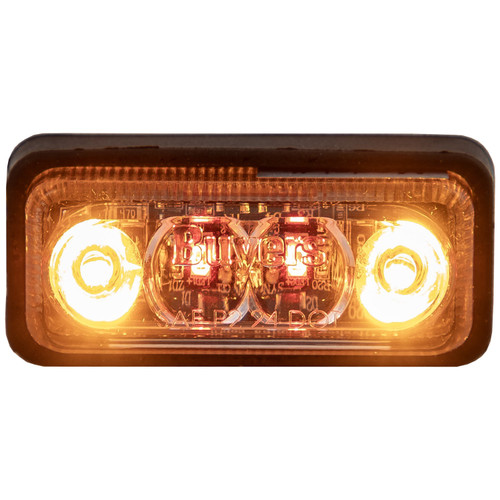 5622011 - 2 Inch Rectangular Combination Marker-Strobe Light - Red/Amber