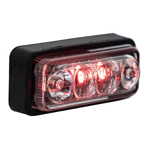 5622011 - 2 Inch Rectangular Combination Marker-Strobe Light - Red/Amber