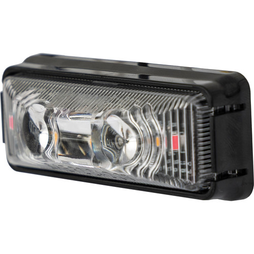 622751 - 2.75 Inch Rectangular Combination Marker-Strobe Light - Red/Amber