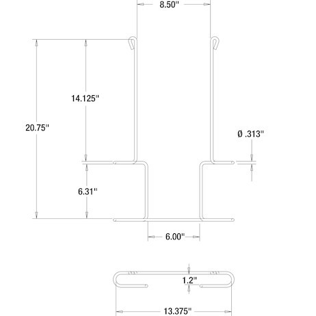 390BZ - Galvanized Anti-Sail Brackets for Use With 20-Inch-Wide Mud Flaps (Pair)