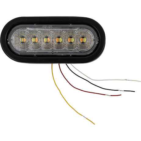 SL60AC - 6 Inch LED Oval Strobe Light with 12 LEDs, Amber/Clear, Not Heated