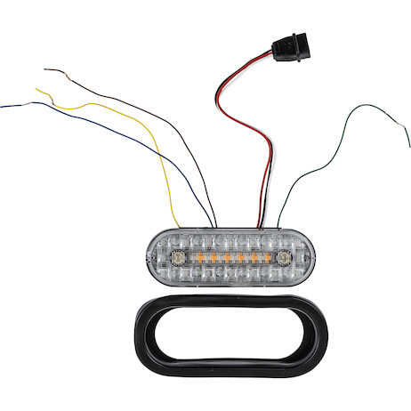 5626412 - 6 Inch Combination LED Stop/Turn/Tail, Backup, and Strobe Light with 17 LEDs, Amber/Clear, Not Heated