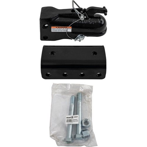 0091553BK - 2-5/16 Inch Black Powder-Coated Steel Coupler Assembly w/ 3 Position Channel - 15,000 Pound Capacity