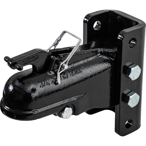 0091553BK - 2-5/16 Inch Black Powder-Coated Steel Coupler Assembly w/ 3 Position Channel - 15,000 Pound Capacity