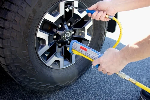 LockNFlate® PRO L308 Analog Tire Inflator Gauge with Dual Head Air Chuck