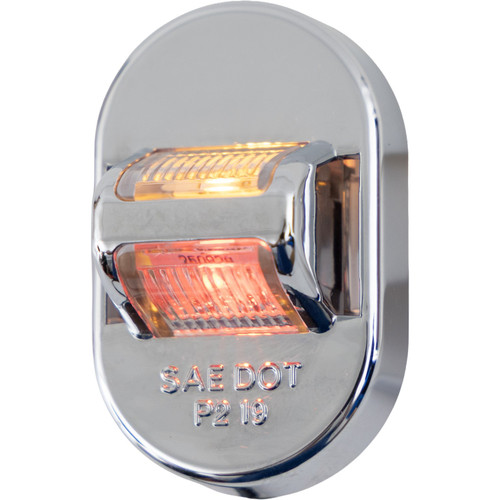 5622211 - 1.75 Inch Mini Fender Light - Red/Amber - Chrome Housing, Blunt Cut Wires