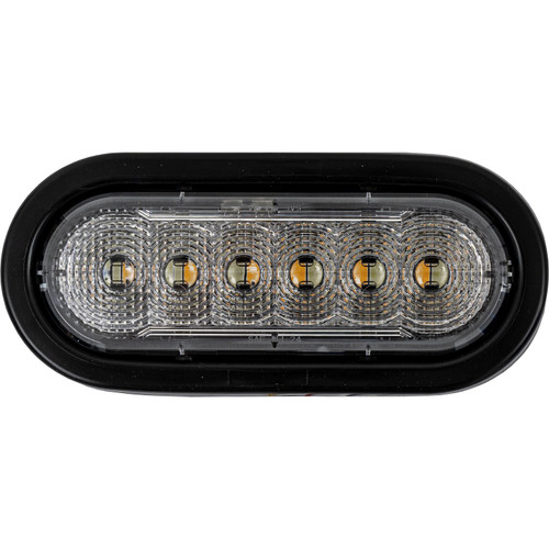 SL61AG - 6 Inch LED Oval Strobe Light with 12 LEDs, Amber/Green, Heated