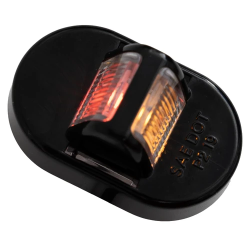 5622212 - 1.75 Inch Mini Fender Light - Red/Amber - Black Plastic Housing, Male Bullet Connectors