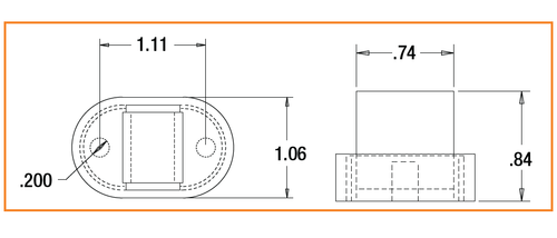 5622213 - 1.75 Inch Mini Fender Light - Red/Amber - Chrome Housing, Male Bullet Connectors