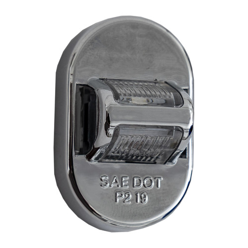 5622213 - 1.75 Inch Mini Fender Light - Red/Amber - Chrome Housing, Male Bullet Connectors