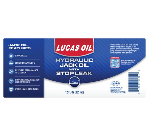Lucas Oil 11321 Hydraulic Jack Oil with Stop Leak, 12 fl oz.